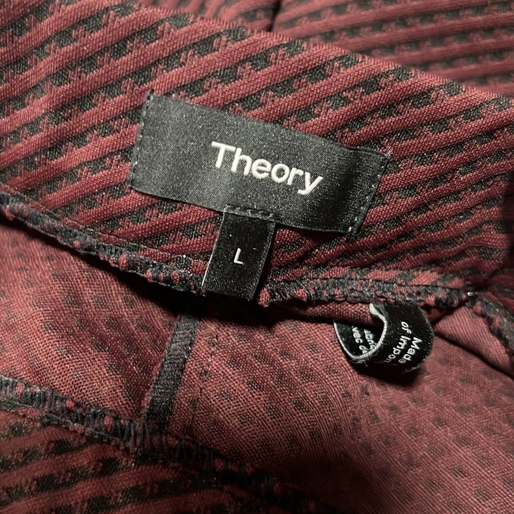 Theory Adbelle Claymont Burgundy Black Pull on Leggings Pant Large - Picture 6 of 11